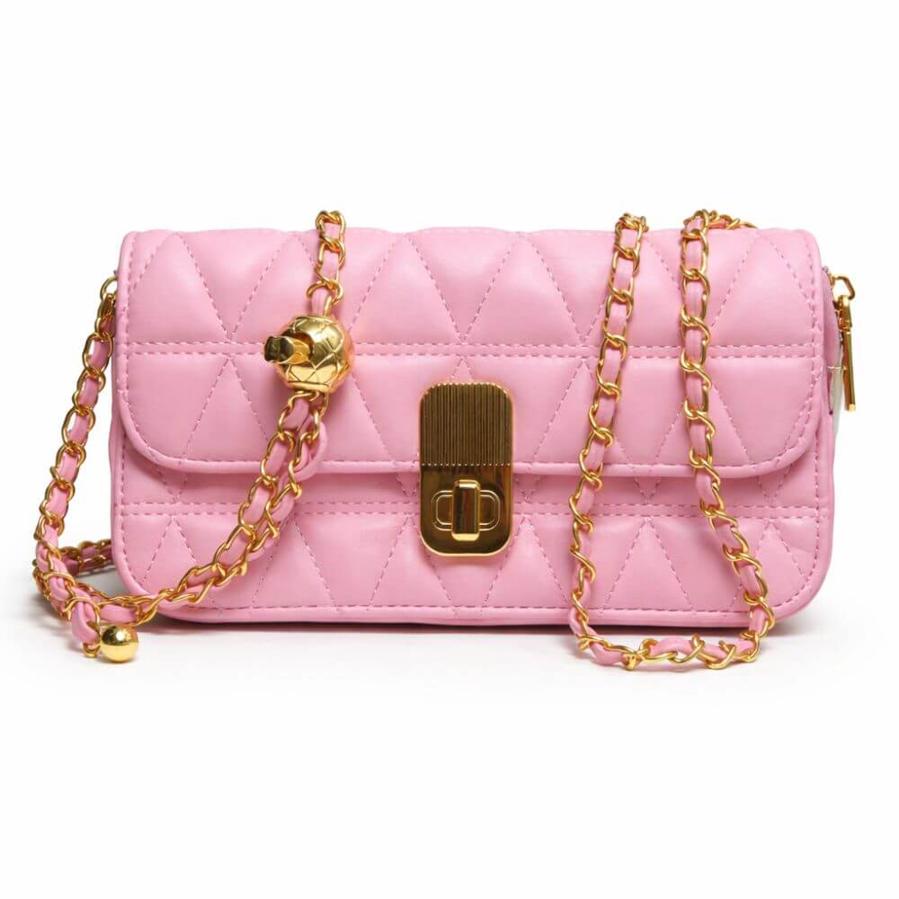 Chic Pink Quilted Chain Bag